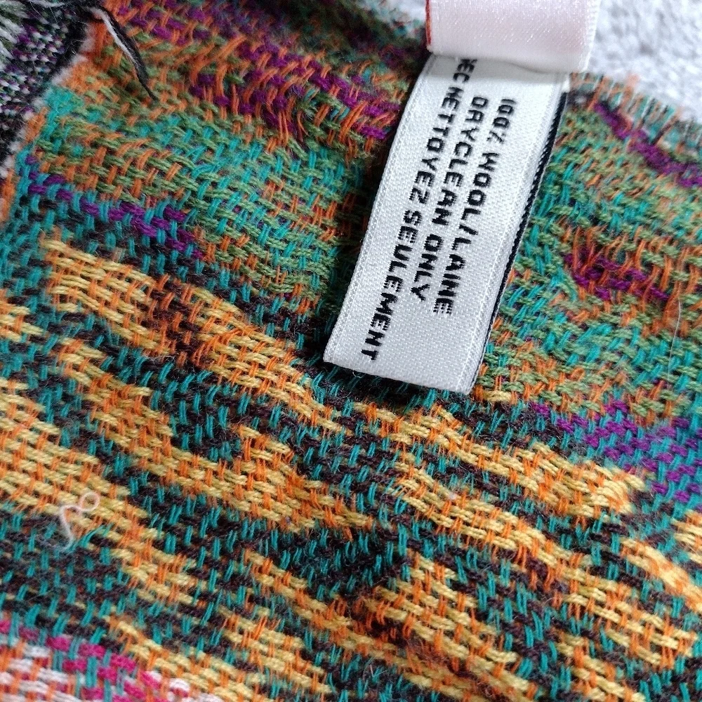 Anthropologie Vismaya Wool Scarf Embroidered Butterfly